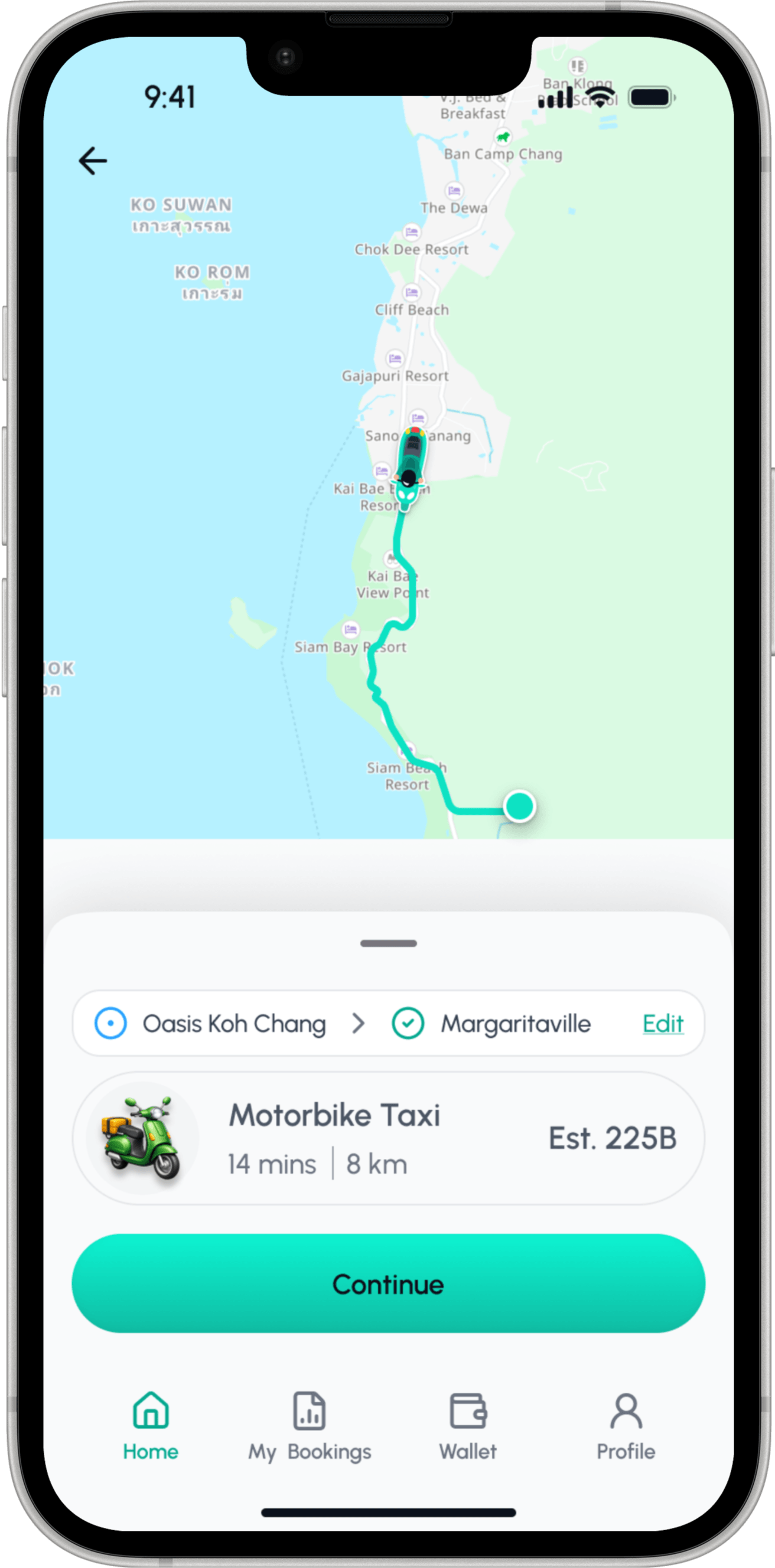 Motorbike taxi screen